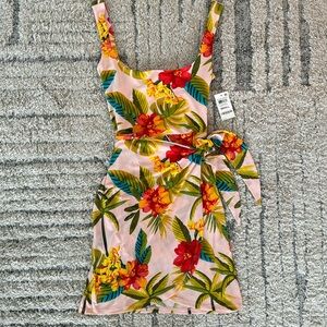 Bar III Hawaiian print wrap dress